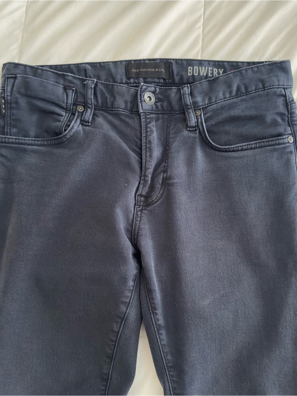 John Varvatos Bowery Men’s Navy Dark Blue Slim Straight Stretch Jeans Size 29